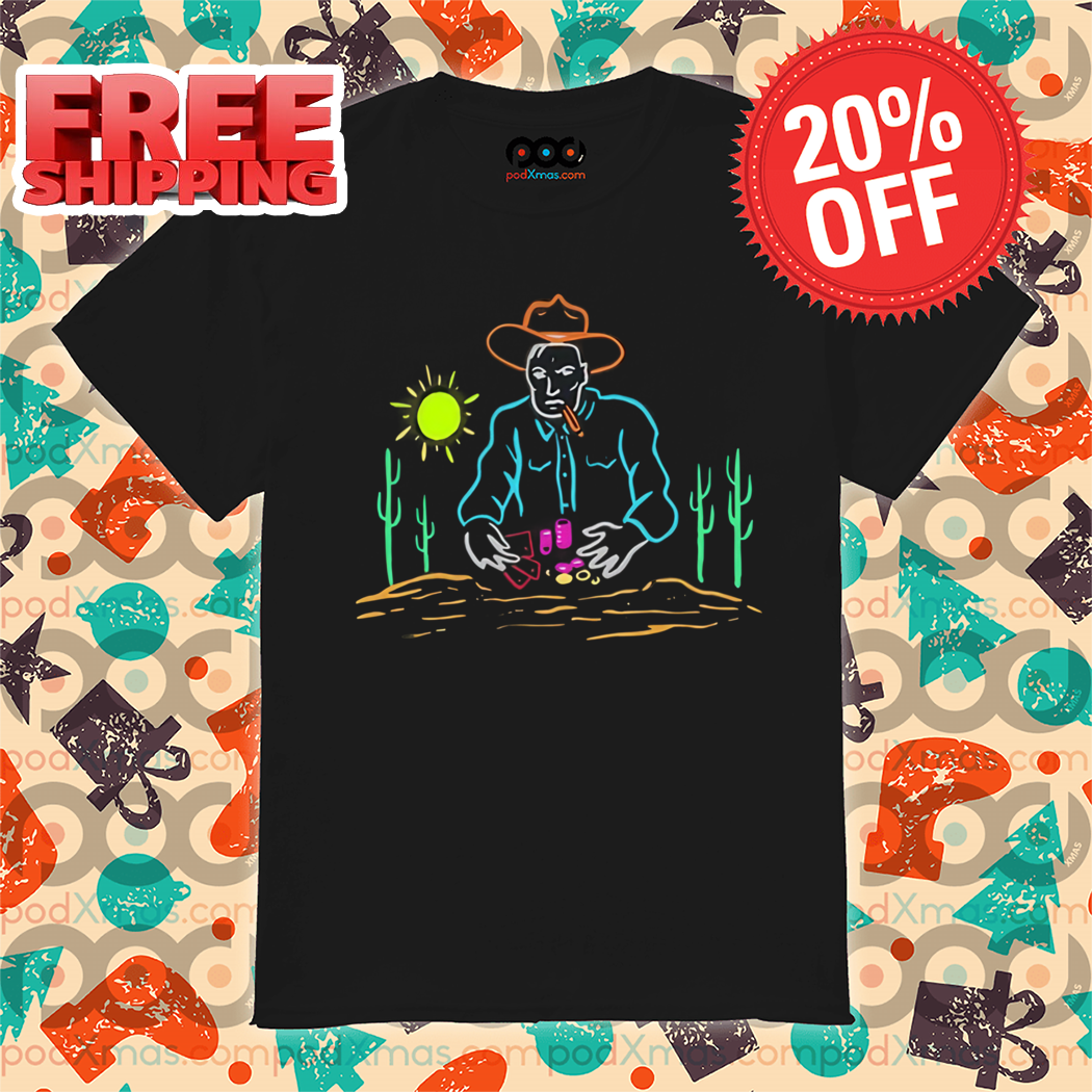 Cowboy Play Poker Desert Neon 2024 Shirt