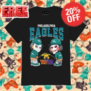Michael Myers And Billy The Puppet Philadelphia Eagles Halloween 2024 Shirt