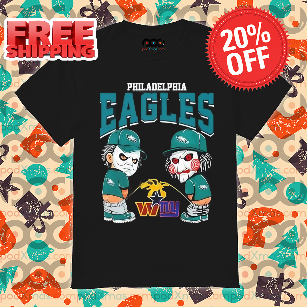 Michael Myers And Billy The Puppet Philadelphia Eagles Halloween 2024 Shirt