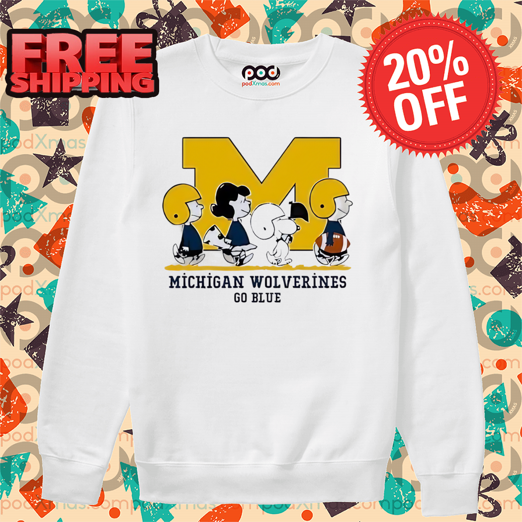 Peanuts Snoopy And Friends Michigan Wolverines Go Blue 2024 Shirt