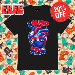 Heart Buffalo Bills I Bleed Red And Blue 2024 Shirt