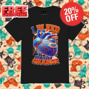Heart Chicago Bears I Bleed Blue and Orange 2024 Shirt