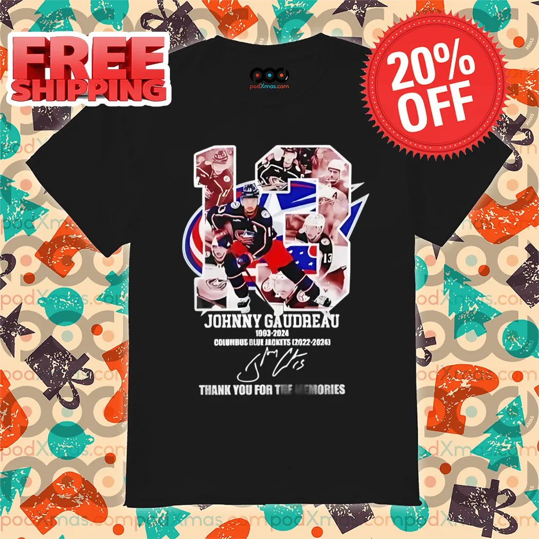 Johnny Gaudreau 1993 2024 Columbus Blue Jackets Thank You For The Memories Signature Shirt