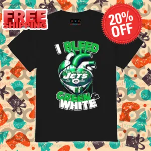 Heart New York Jets I Bleed Green And White 2024 Shirt