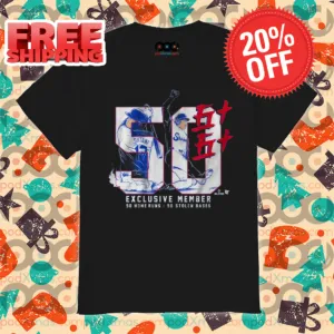 Shohei Ohtani 50-50 Los Angeles Dodgers Exclusive Member So Home Runs Stolen Bases Shirt