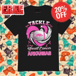 Heart Diamond Tackle Arkansas Razorbacks Breast Cancer Awareness 2024 Shirt
