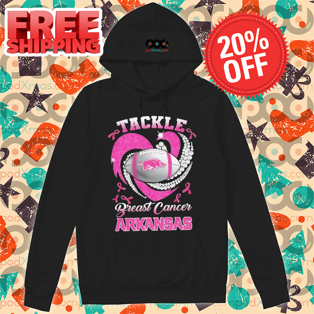 Heart Diamond Tackle Arkansas Razorbacks Breast Cancer Awareness 2024 Shirt