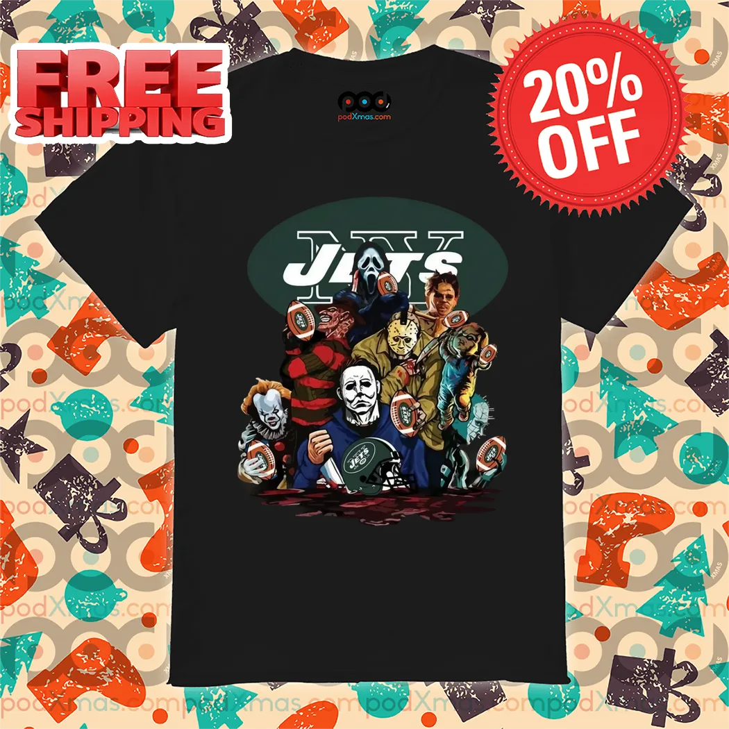 Horror Characters New York Jets Halloween NFL 2024 Shirt