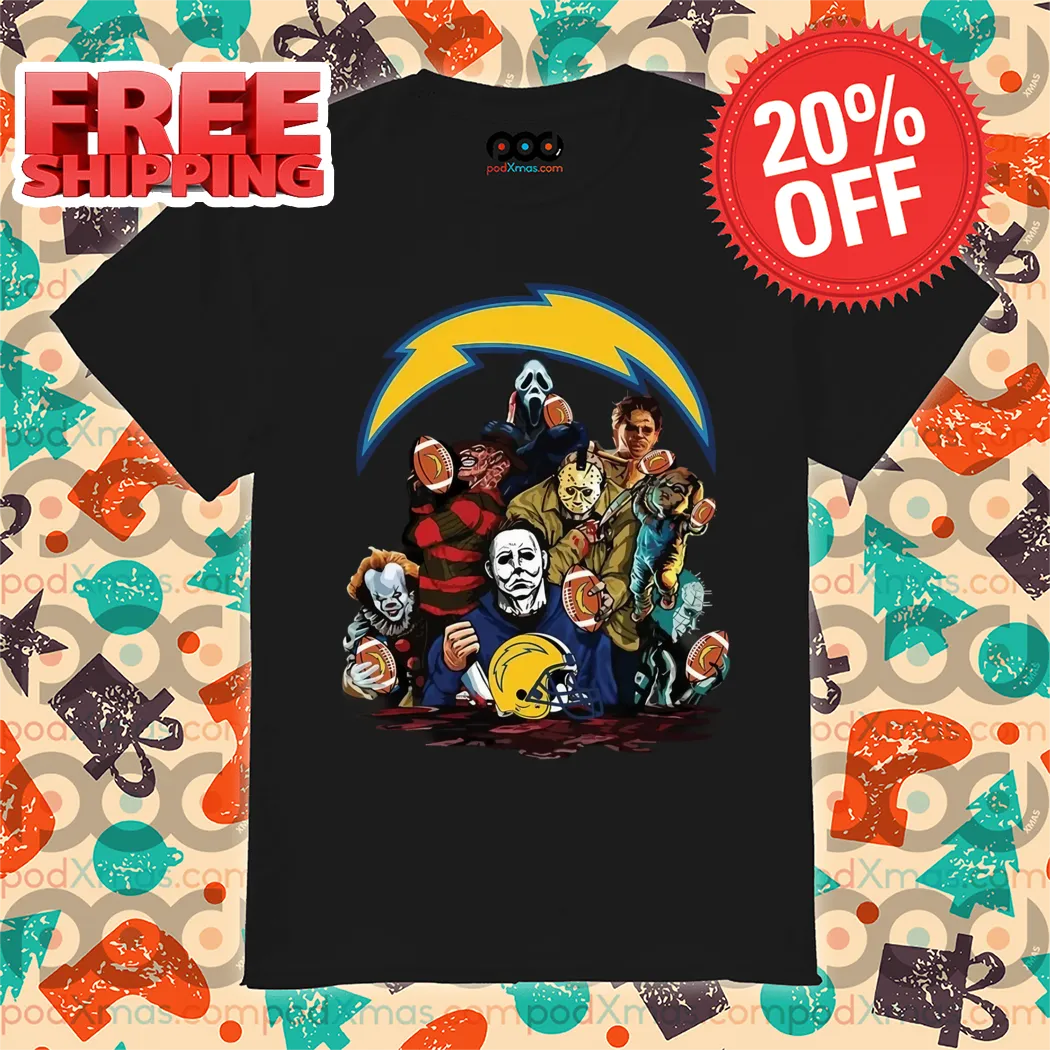 Horror Characters Los Angeles Chargers Halloween NFL 2024 Shirt