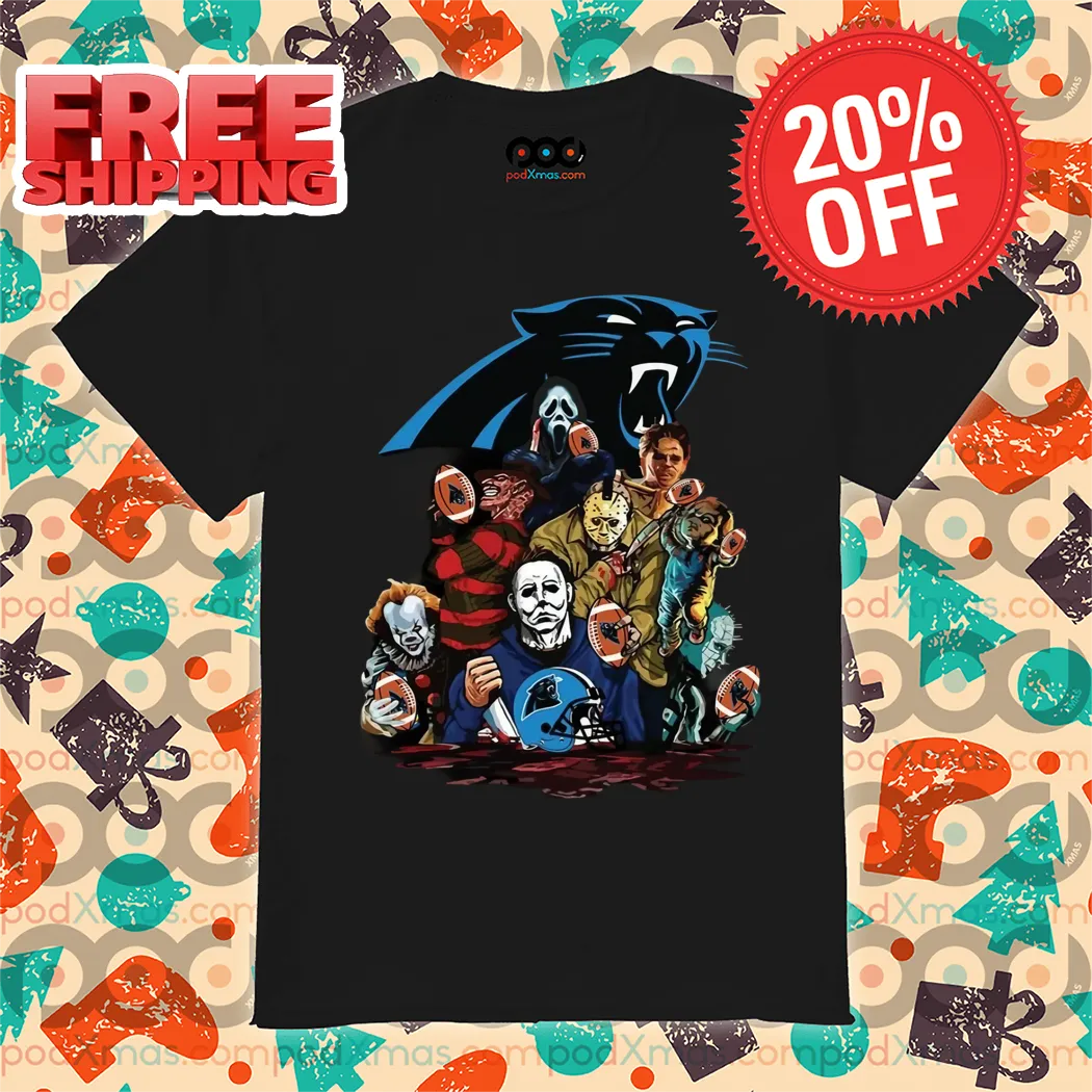 Horror Characters Carolina Panthers Halloween NFL 2024 Shirt