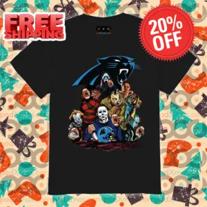 Horror Characters Carolina Panthers Halloween NFL 2024 Shirt