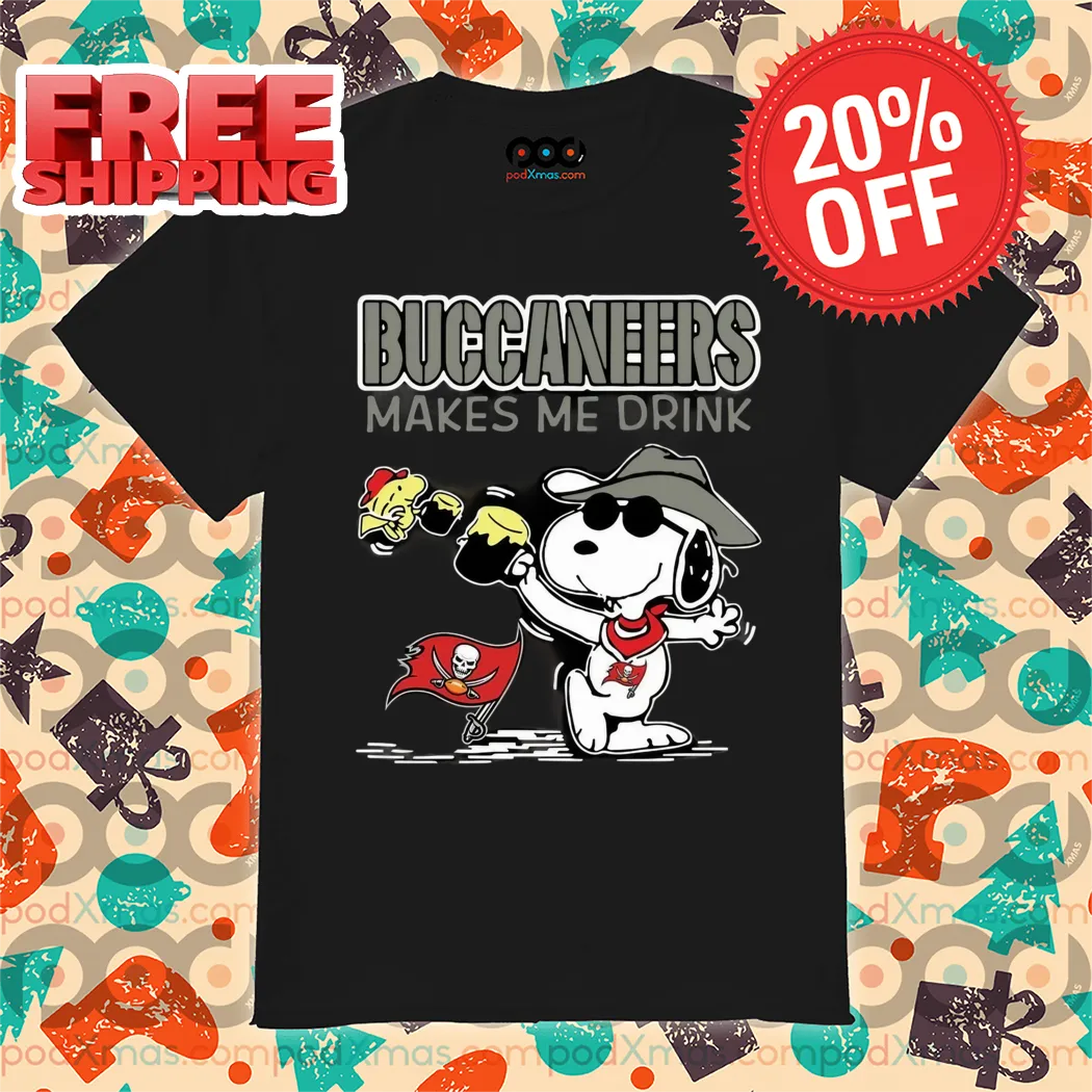 Snoopy Woodstock Buccaneers Makes Me Drink Tampa Bay Buccaneers NFL 2024 Shirt