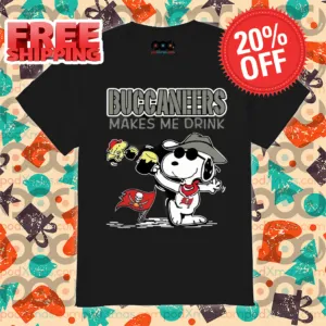 Snoopy Woodstock Buccaneers Makes Me Drink Tampa Bay Buccaneers NFL 2024 Shirt