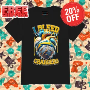 Heart I Bleed Los Angeles Chargers NFL 2024 Shirt