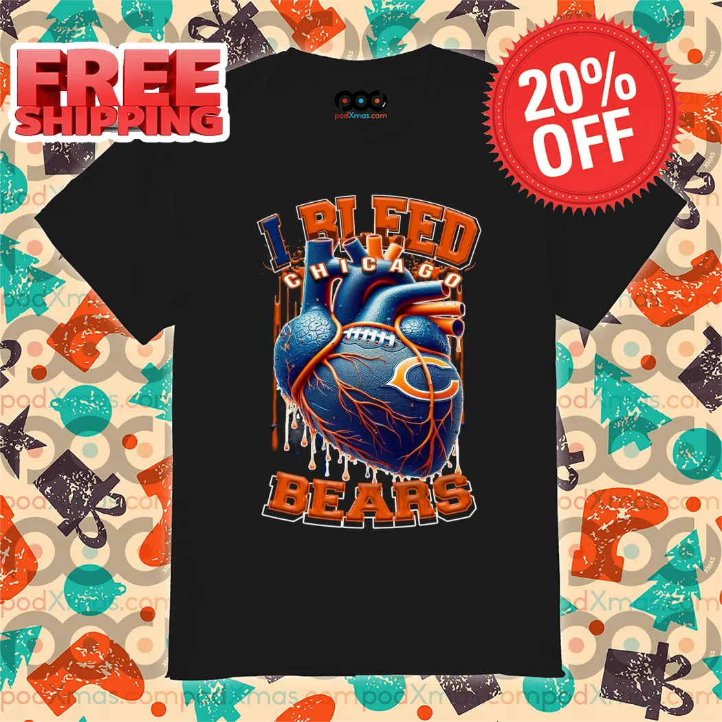 Heart I Bleed Chicago Bears NFL 2024 Shirt