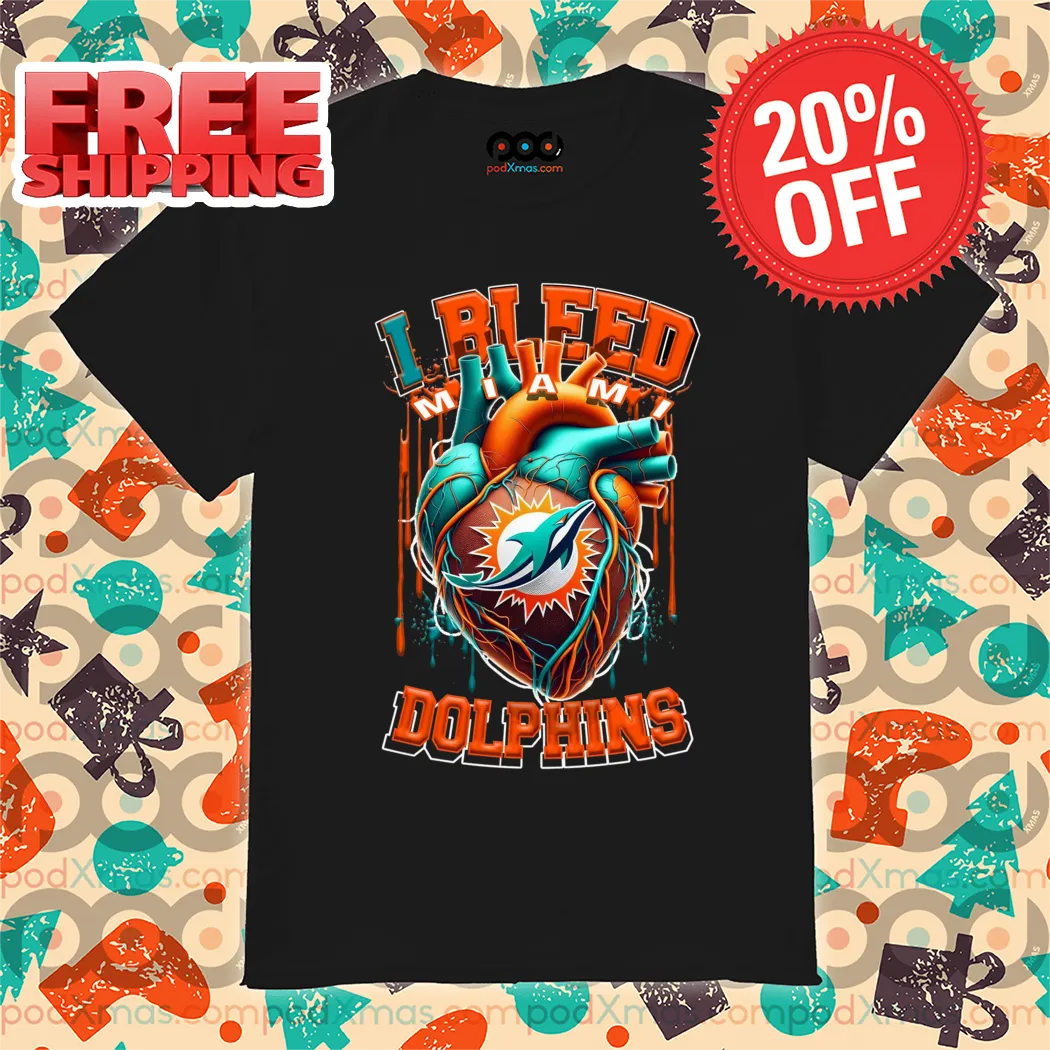 Heart I Bleed Miami Dolphins NFL 2024 Shirt