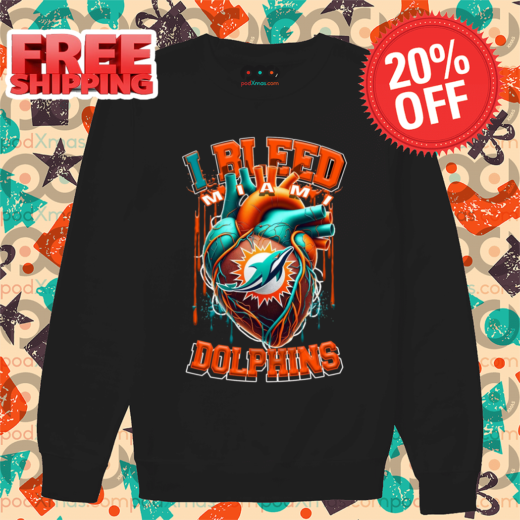 Heart I Bleed Miami Dolphins NFL 2024 Shirt