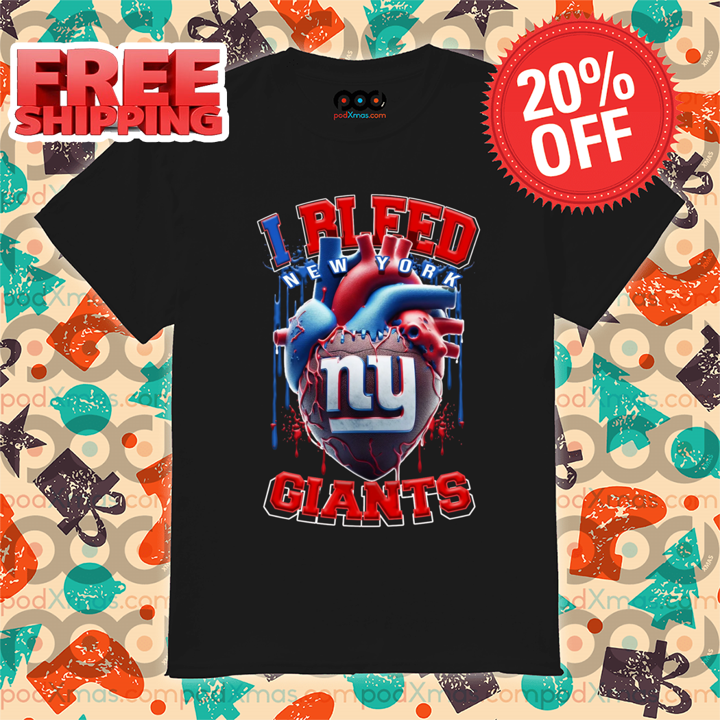 Heart NY I Bleed New York Giants NFL 2024 Shirt