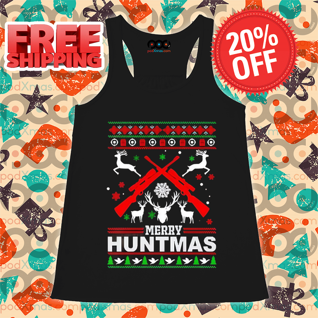 Reindeer Merry Huntmas Ugly Christmas 2024 Shirt