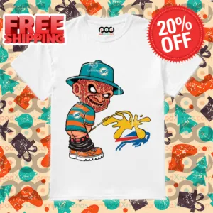 Freddy Krueger Miami Dolphins Piss On Buffalo Bills Halloween 2024 NFL Shirt