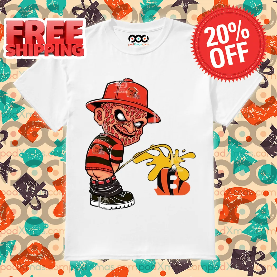 Freddy Krueger Cleveland Browns Piss On Cincinnati Bengals Halloween 2024 NFL Shirt