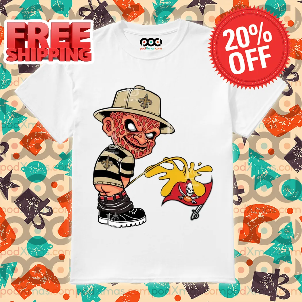 Freddy Krueger New Orleans Saints Piss On Tampa Bay Buccaneers Halloween 2024 NFL Shirt