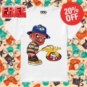 Freddy Krueger Los Angeles Rams Piss On San Francisco 49ers Halloween 2024 NFL Shirt