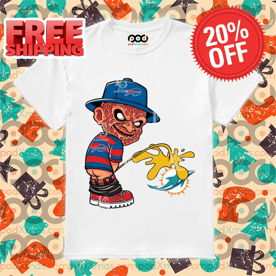 Freddy Krueger Buffalo Bills Piss On Miami Dolphins Halloween 2024 NFL Shirt
