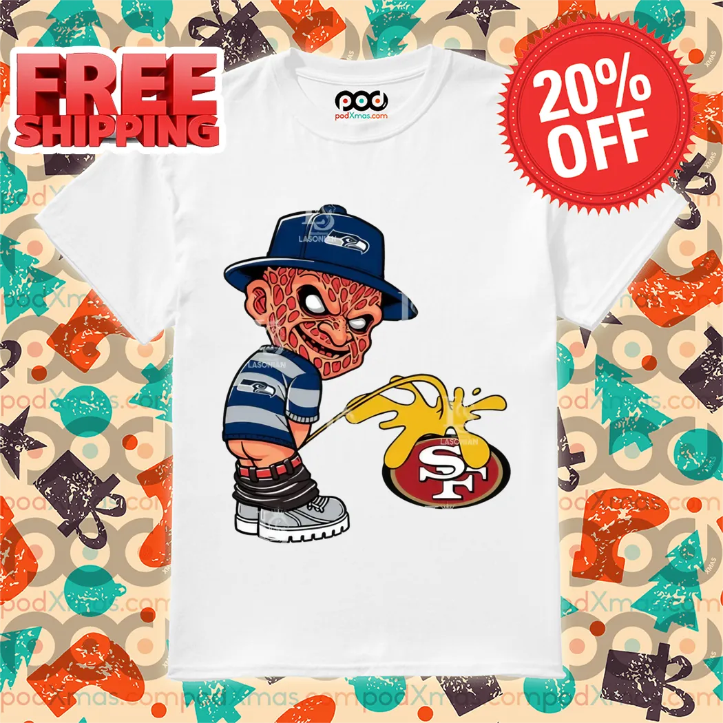 Freddy Krueger Seattle Seahawks Piss On San Francisco 49ers Halloween NFL 2024 Shirt