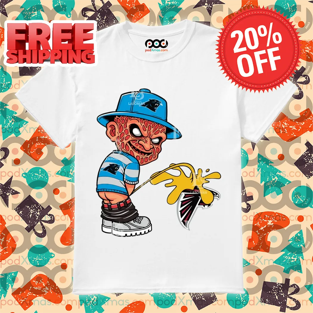 Freddy Krueger Carolina Panthers Piss On Atlanta Falcons Halloween 2024 NFL Shirt