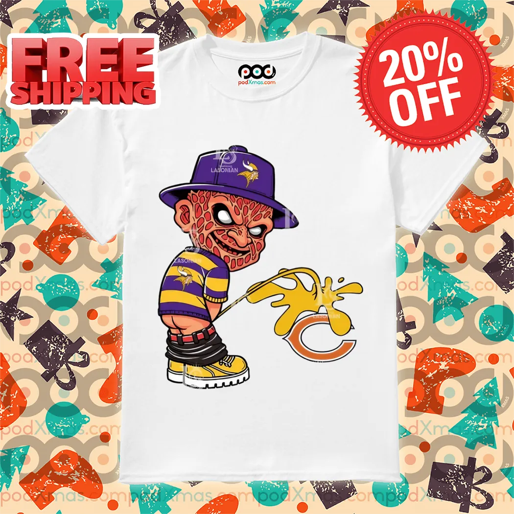 Freddy Krueger Minnesota Vikings Piss On Chicago Bears Halloween 2024 NFL Shirt