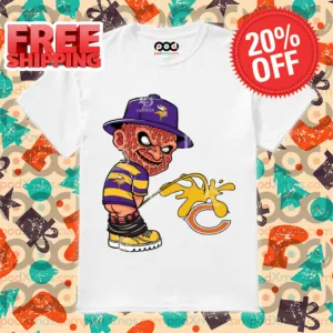 Freddy Krueger Minnesota Vikings Piss On Chicago Bears Halloween 2024 NFL Shirt