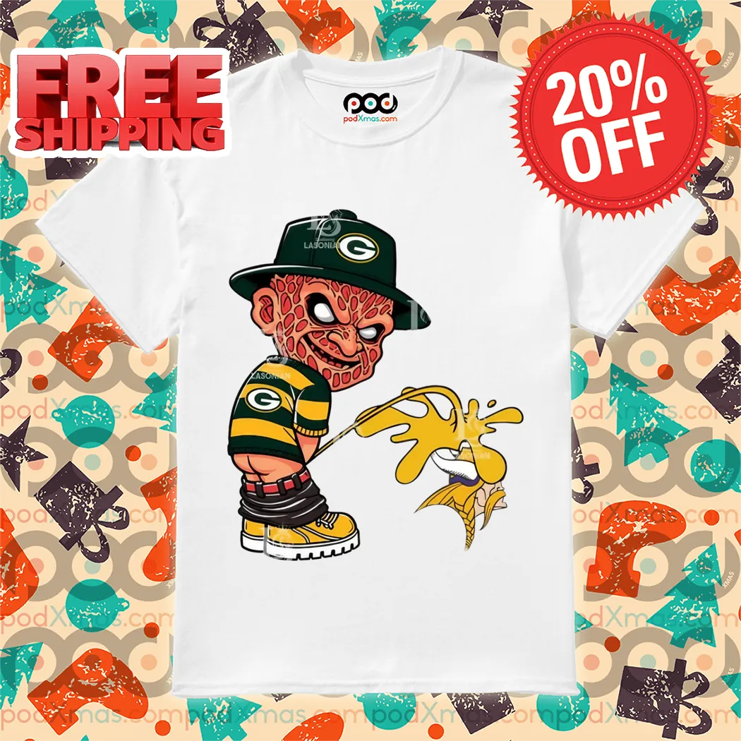 Freddy Krueger Green Bay Packers Piss On Minnesota Vikings Halloween 2024 NFL Shirt