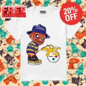 Freddy Krueger Baltimore Ravens Piss On Pittsburgh Steelers Halloween 2024 NFL Shirt