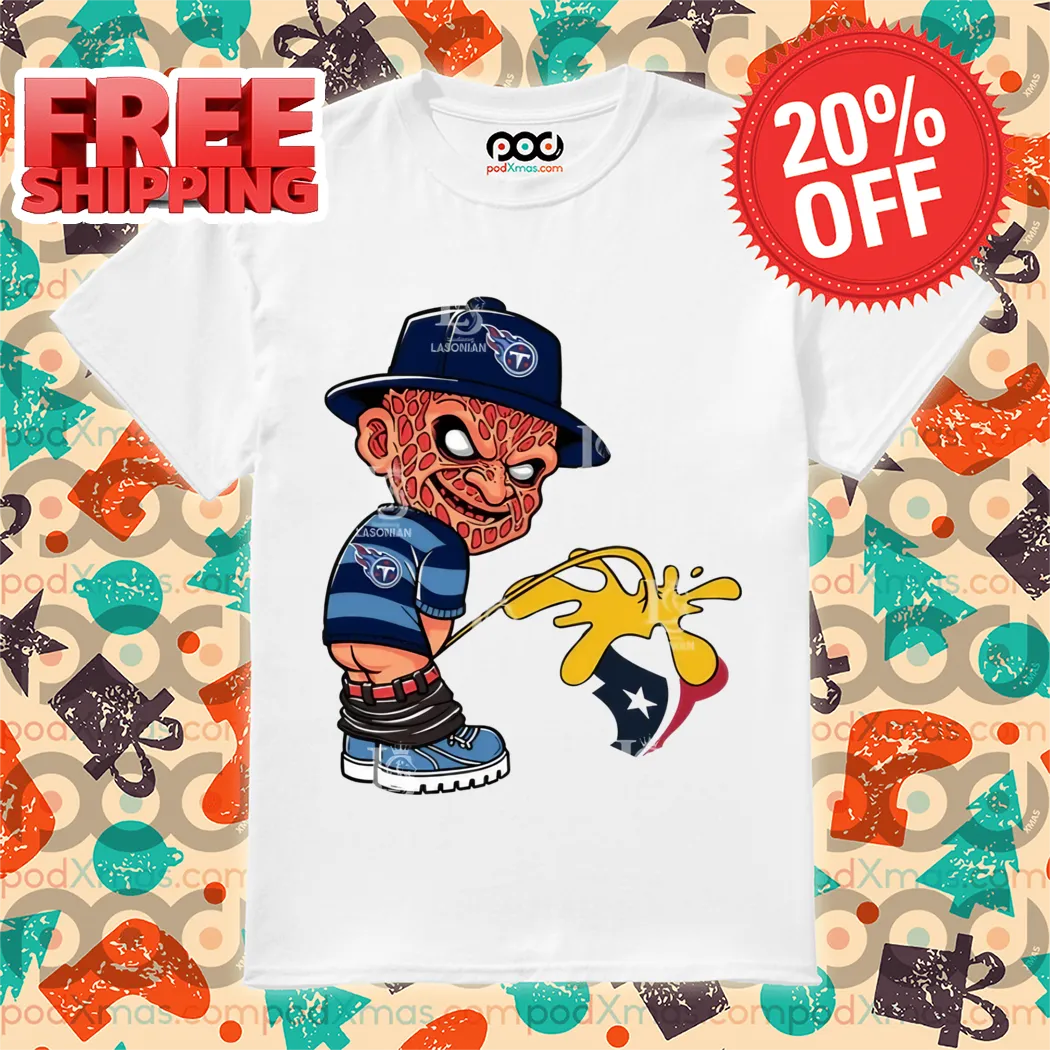 Freddy Krueger Tennessee Titans Piss On Houston Texans Halloween 2024 NFL Shirt