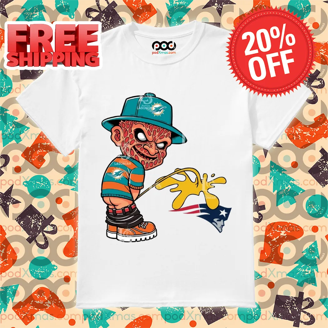 Freddy Krueger Miami Dolphins Piss On New England Patriots Halloween 2024 NFL Shirt