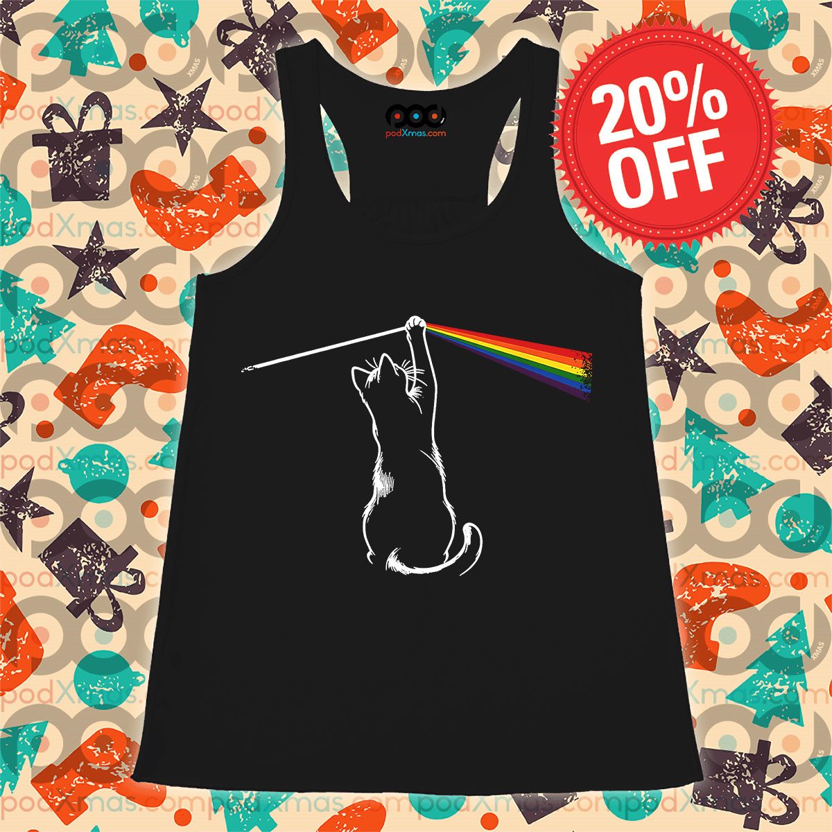 Cat Play With Pink Floyd 2024 Tank Top