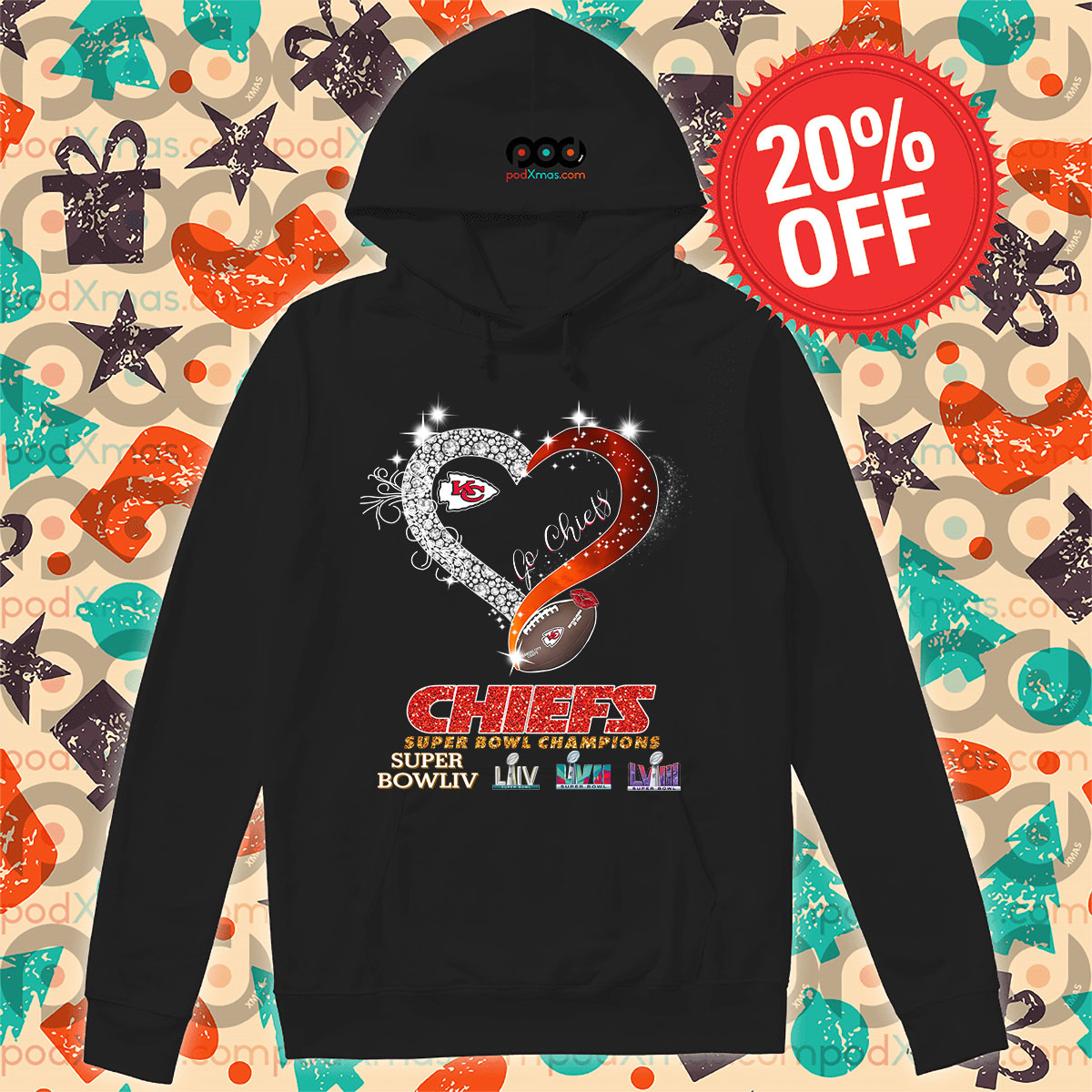 Heart Kansas City Chiefs Super Bowl Champions Hoodie