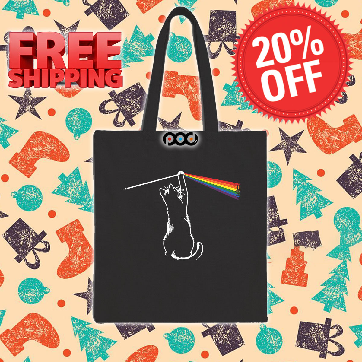 Cat Play With Pink Floyd 2024 Tote Bag