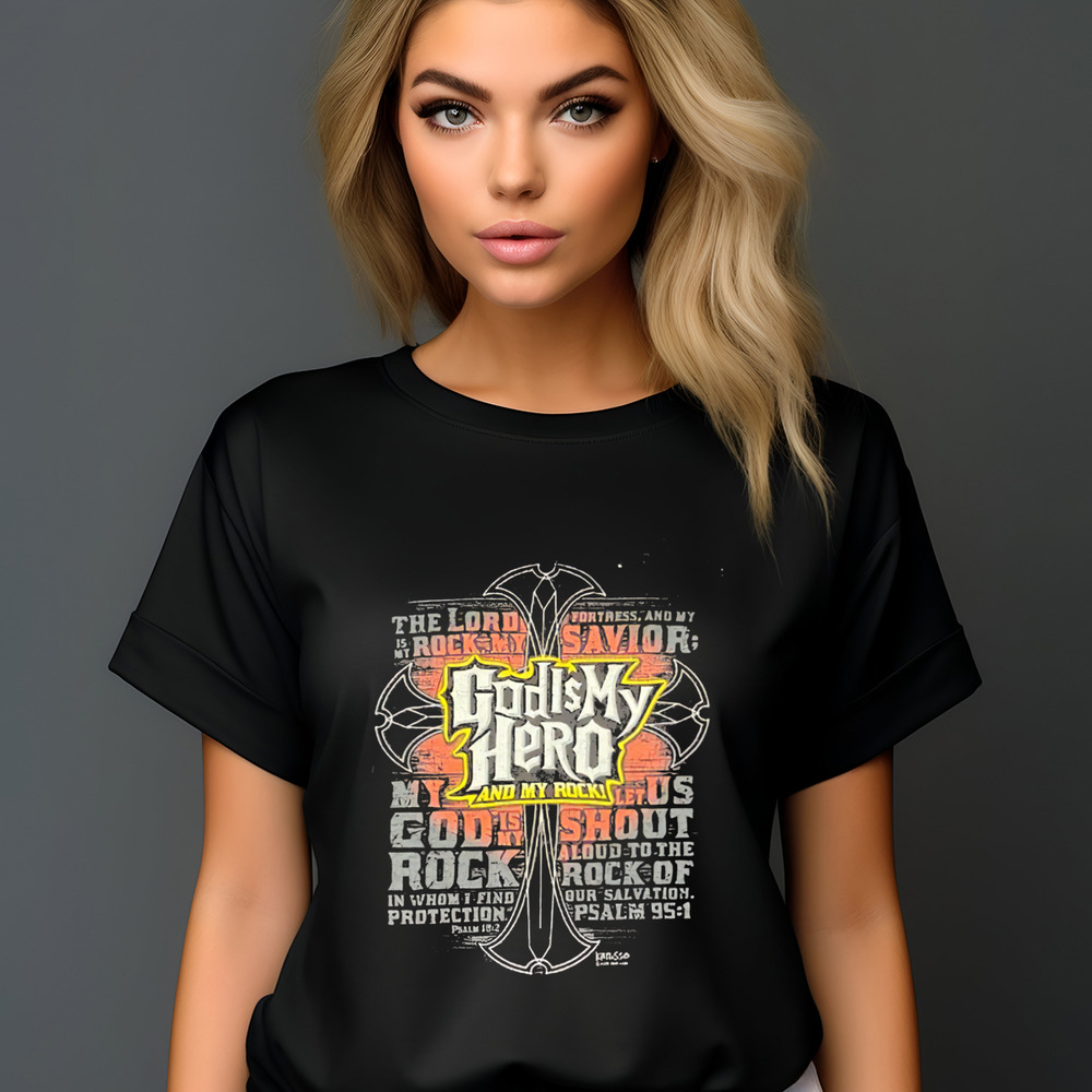 Cross God Is My Hero And My Rock Vintage 2024 Shirt Cross God Is My Hero And My Rock Vintage 2024 Shirt