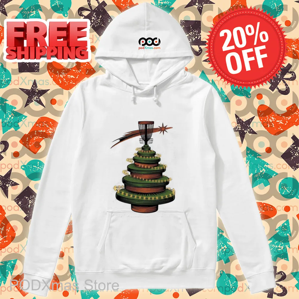 Disc Golf Pine Tree Christmas Light 2024 Shirt