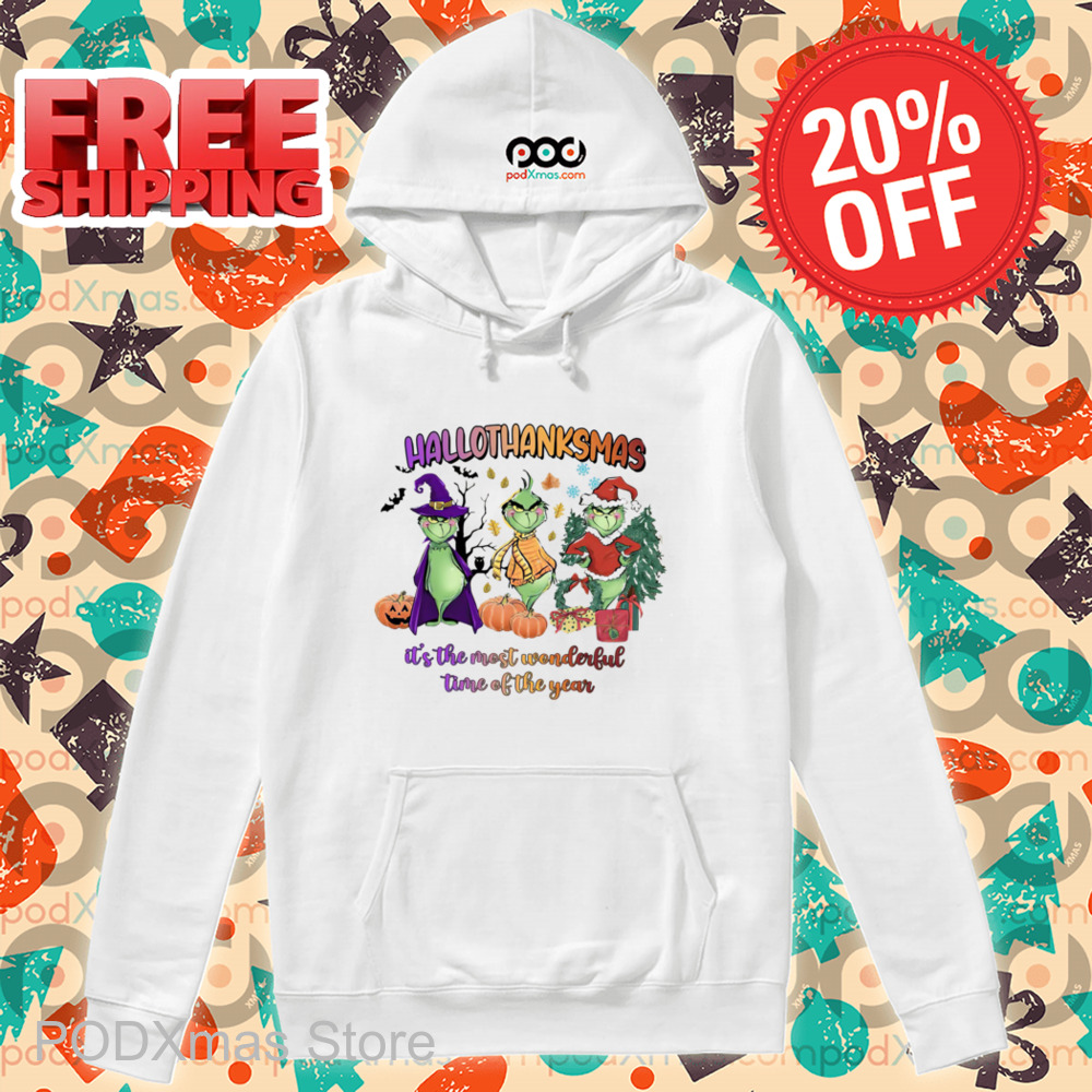 Grinch HalloThanksMas It's The Most Wonderful Time Of The Year 2024 Shirt