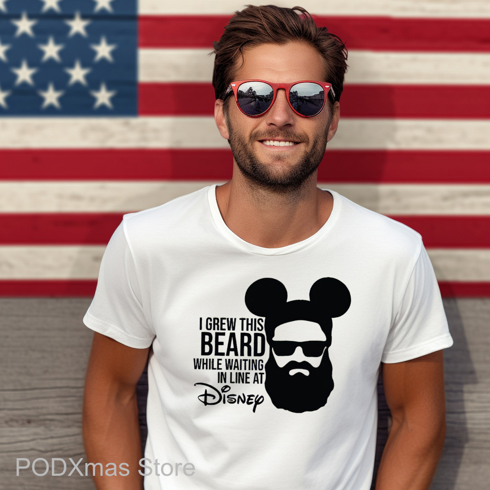 I Grew This Beard While Waiting In Line At Disney 2024 Shirt I Grew This Beard While Waiting In Line At Disney 2024 Shirt