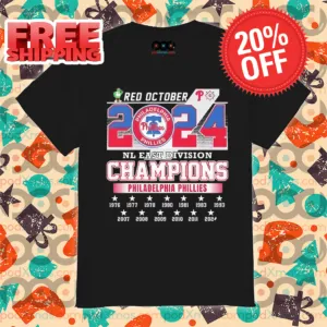 Philadelphia Phillies Red October NL East Division Champions 2024 Shirt