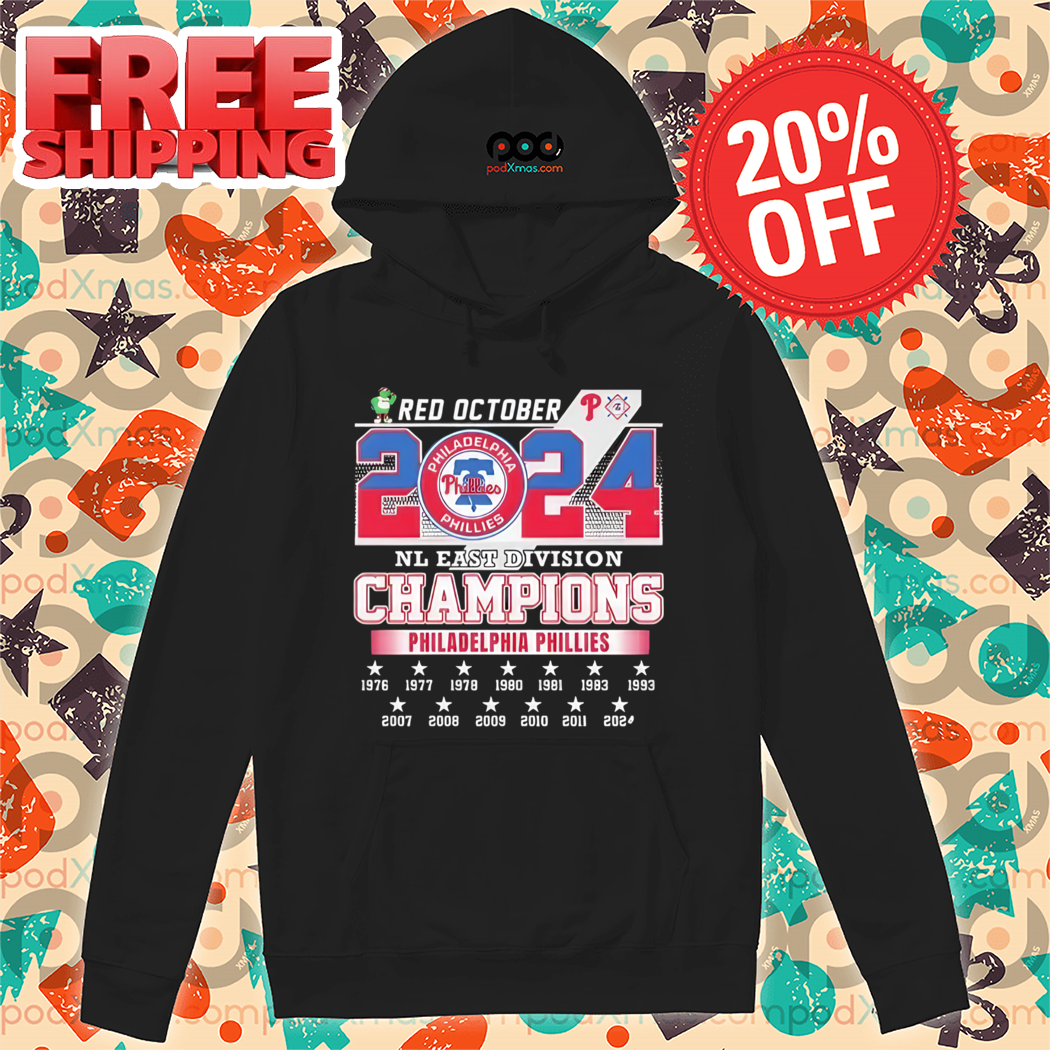 Philadelphia Phillies Red October NL East Division Champions 2024 Shirt Philadelphia Phillies Red October NL East Division Champions 2024 Shirt