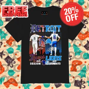 Detroit Tigers All Season Detroit Lions On Sundays Signature 2024 Shirt