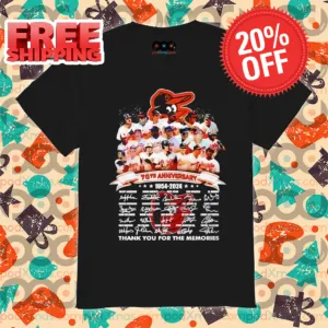 Baltimore Orioles 70th Anniversary Thank You For The Memories Signature 2024 Shirt