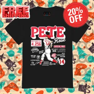 Pete Rose Most Career Hits 4256 Signature Philadelphia Phillies Shirt