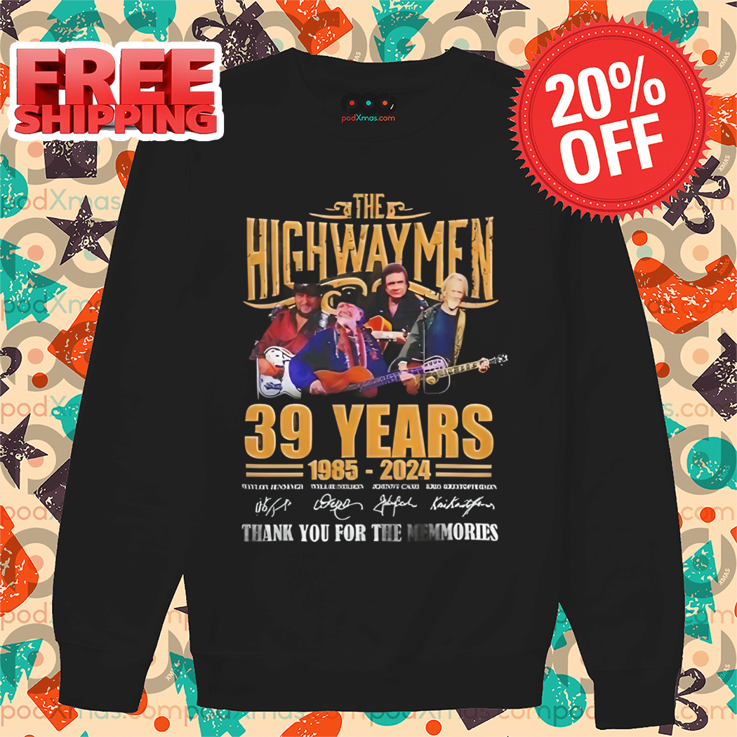 The Highwaymen 39 Years 1985 2024 Thank You For The Memories Signature Vintage Shirt
