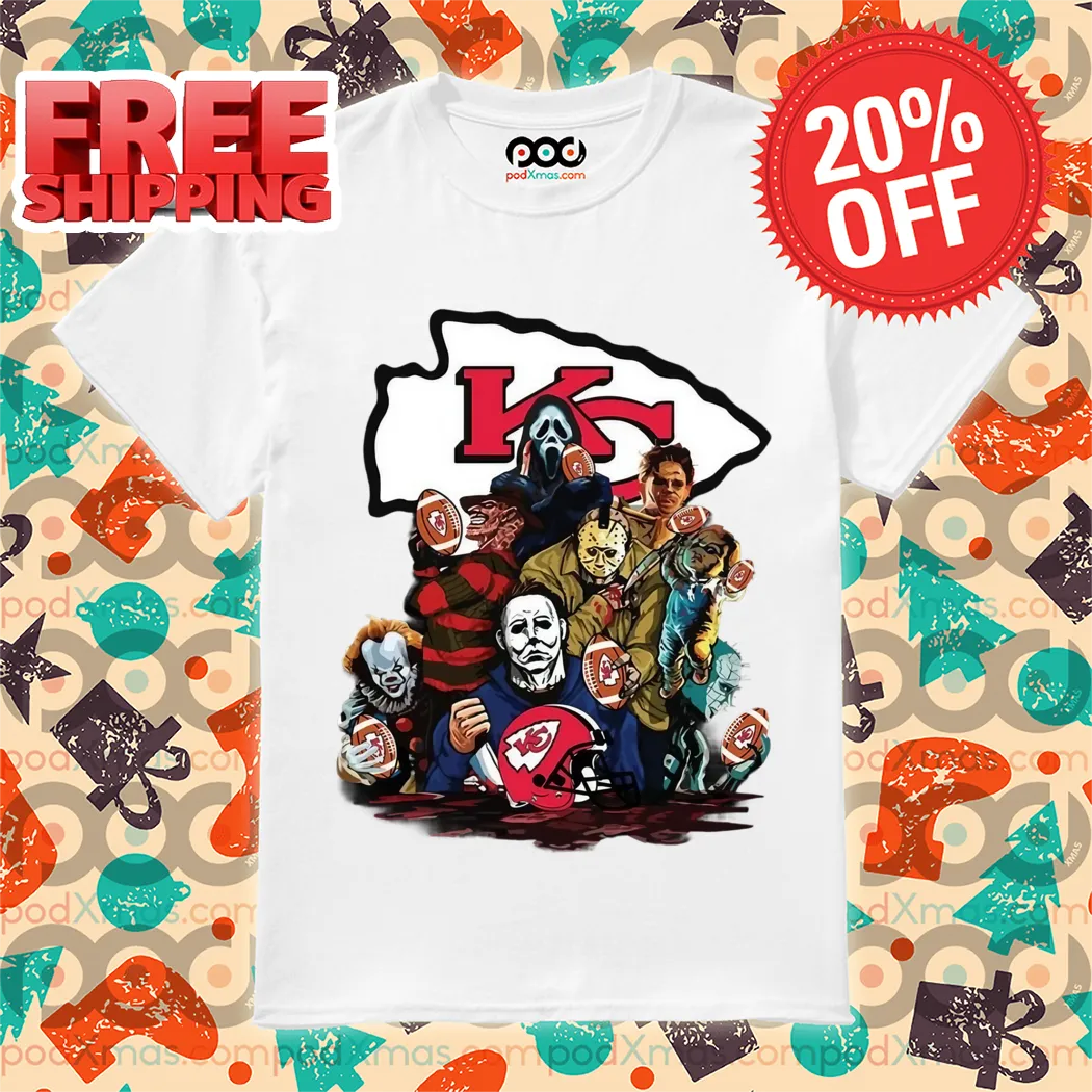 Kansas City Chiefs Horror Characters We Love Kansas Halloween 2024 Shirt